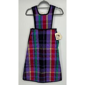 NWT Vintage Plaid Anne Klein Girls Kids size 7 Quilt Jumper Dress Apron